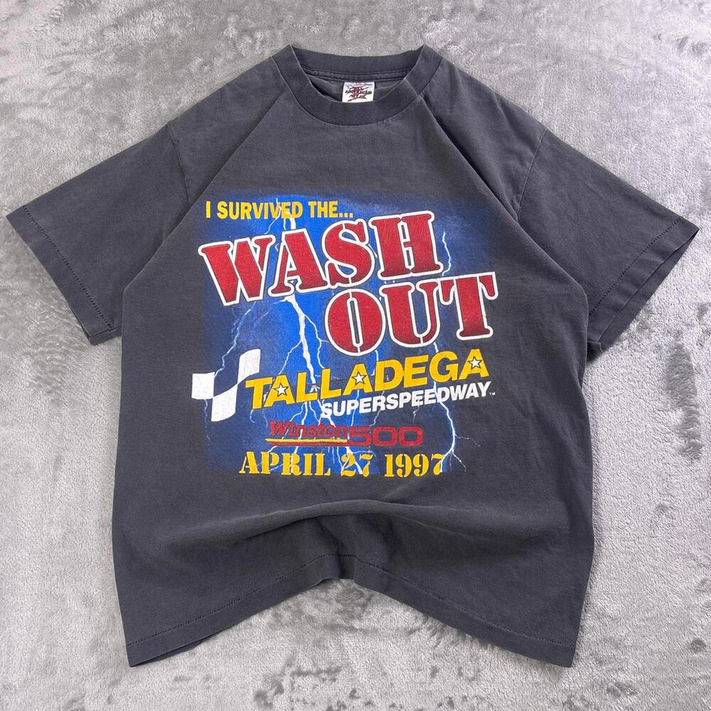 Vintage 1997 NASCAR Talladega Wash Out T Shirt Mens Medium Single Stitch Racing
